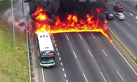 Passengers on Argentina bus run for their lives after public bus becomes engulfed in flames