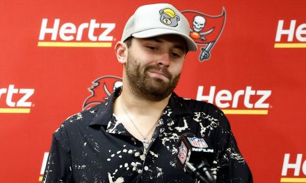 Hyped Baker Mayfield goes viral for vulgar comment during Bucs’ win over Saints