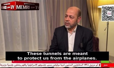 Hamas Leader Explains Why 500 KM of Tunnels for Terrorists Are Built in Gaza, But No Bomb Shelters for Palestinian Civilians (Video)