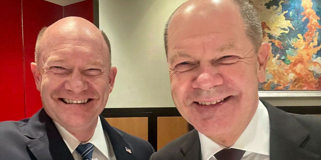 German Chancellor Scholz and US Sen. Coons share ‘twinning’ moment in DC